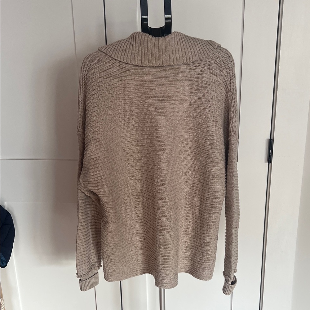 Free People Taupe V-Neck Sweater - Picture 2 of 3